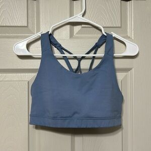 Blue Old Navy, active power press, medium support sports bra, no padding